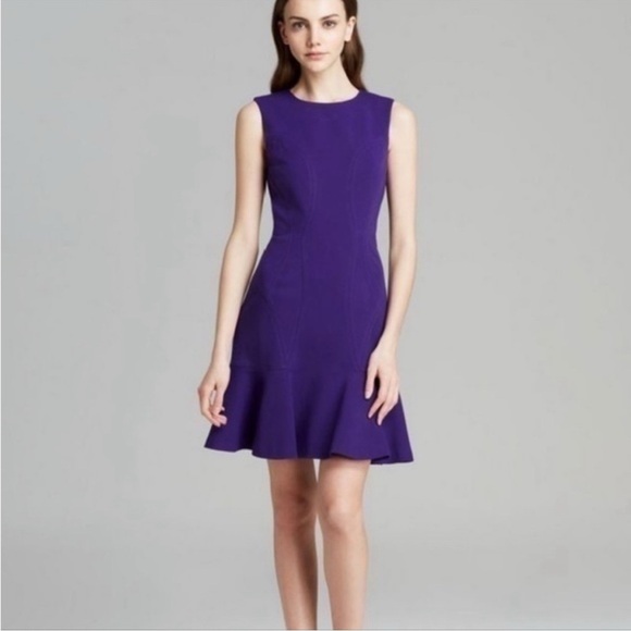 Diane Von Furstenberg Purple Jaelyn Mini Dress Sz 10 Minimalist Quiet Luxury - Picture 1 of 13